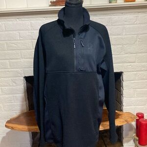 Spyder Men's Black Performance Jacket with Subtle Spider Logo szXL